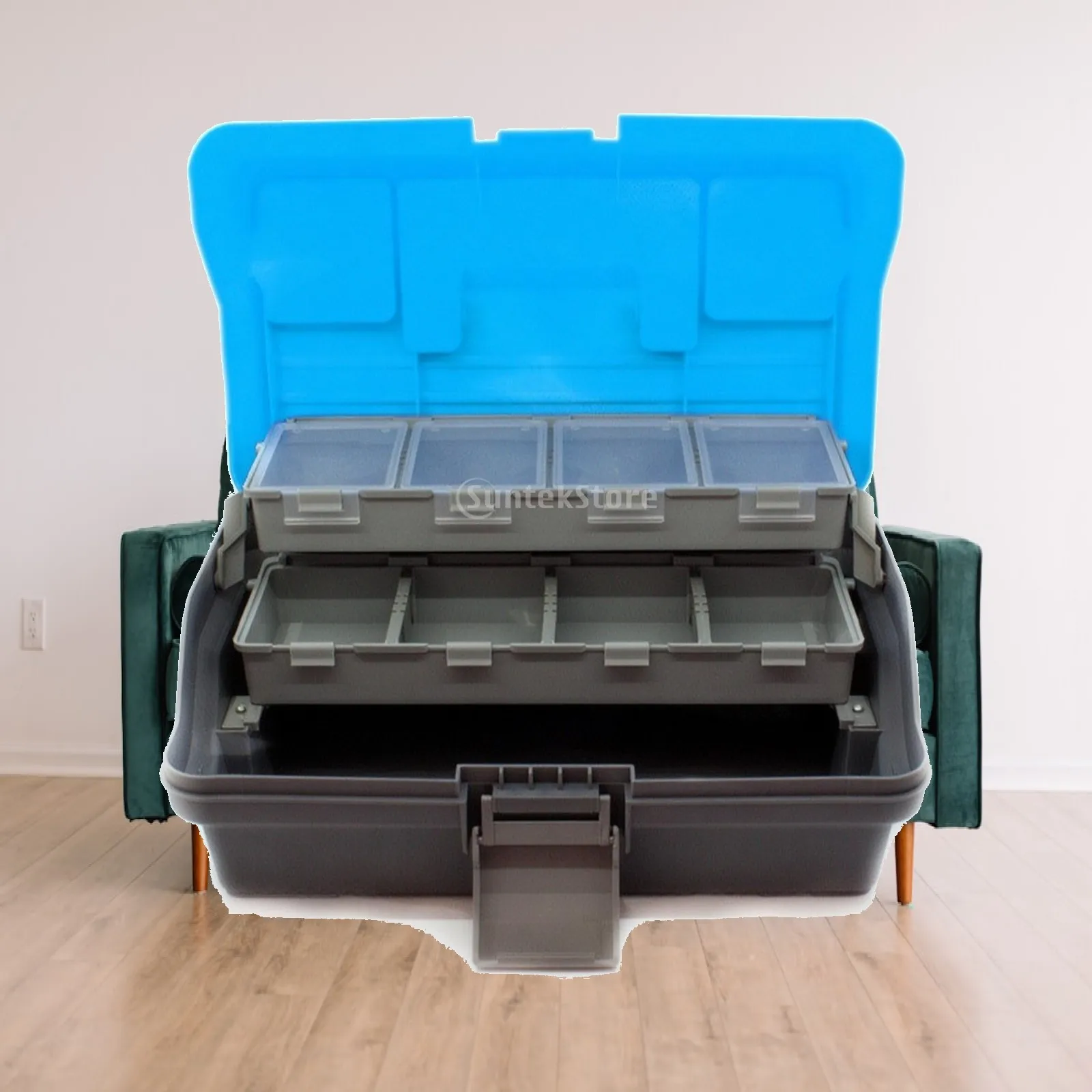 Versatile Fishing Tackle Box with Trays | rigid Body, front latch Latch