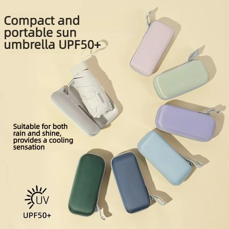 Mini Pocket Waterproof Portable Travel Umbrella, Sunshade Umbrella, Ladies UV Protection Umbrella, 2-In-1 Mini Six-Fold