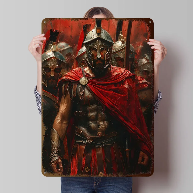Sparta Warrior Tinplate Posters Customizable Wall Art Retro Vintage Metal Signs for Home Room Garage Decoration Gaming Wand Deko