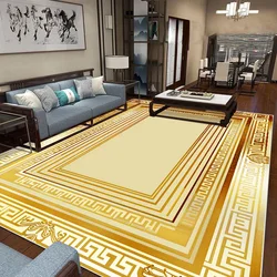 Lusso oro grande soggiorno tappeto avanzato decorazione europea sala divano tavolo tappeto antiscivolo lavabile tappetini Alfombra