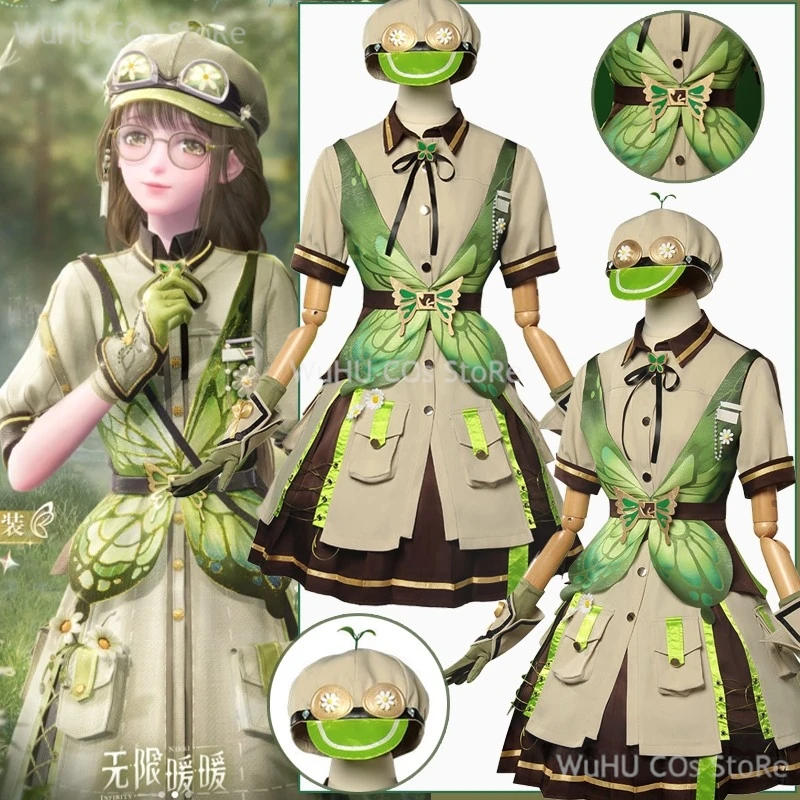 Nikki Cosplay Anime Infinity Nikki Green Lolita Dress Open World Uniform Forest Set Halloween Party Outfit For Women SKIRTS