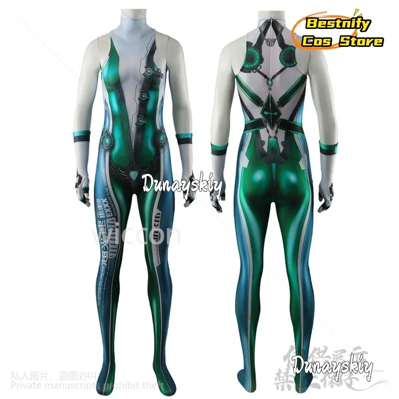 CosplayGame Nikke تأثيري بليد كولاب حواء أنيمي زي ثلاثية الأبعاد مطبوعة الأخضر مثير بذلة الشرير Zentai ارتداءها Y2K جيراي كي الفتيات