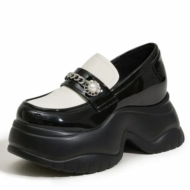 9cm novo couro de microfibra verano alta marca primavera otoño plataforma cuña mulheres zapatillas gruesas bombas moda bombas sapatos