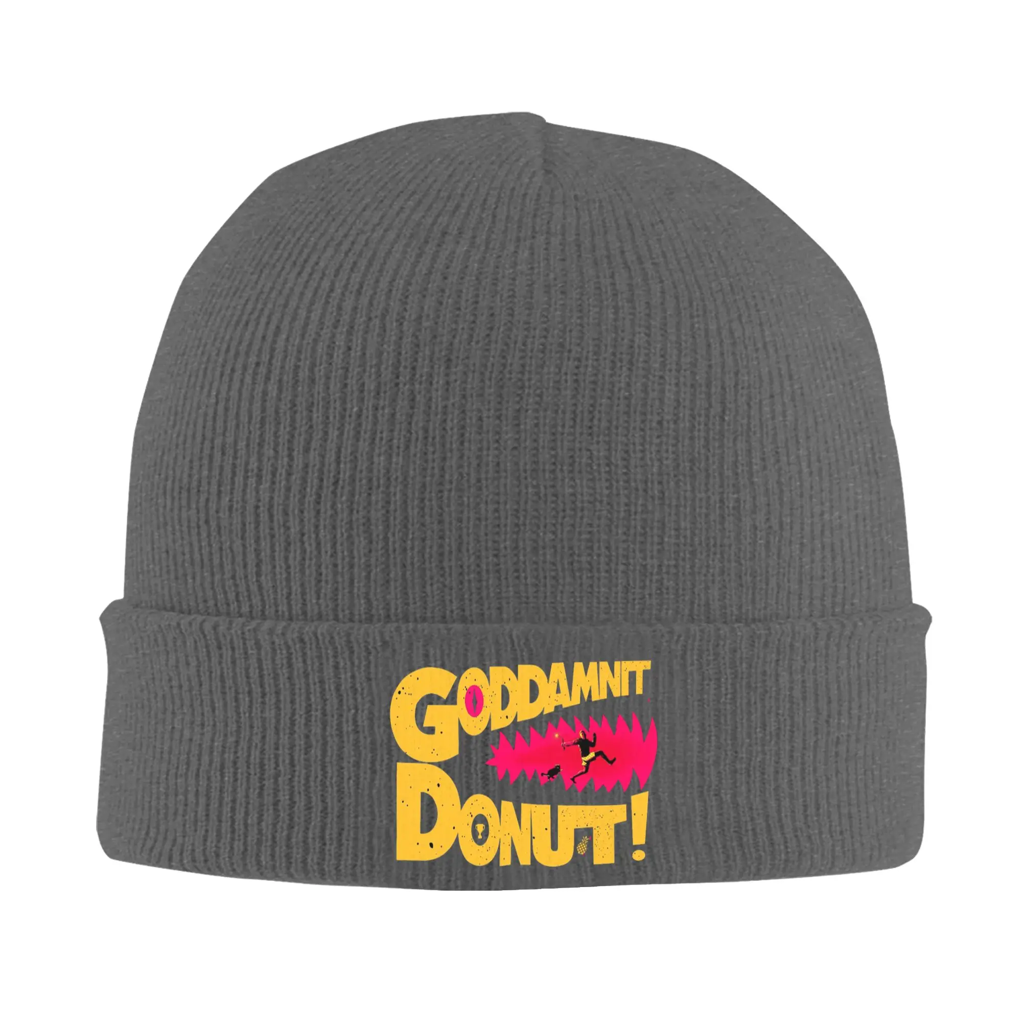 Dungeon Crawler Carl Goddamnit Donut book cover design Winter Skullies Beanies Hat Warm Knitted Hats Bonnet Caps for Women Men