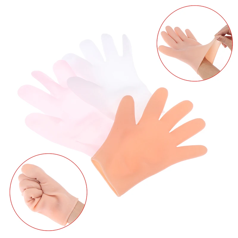 Guantes de silicona para el cuidado de las manos, manoplas suaves, reutilizables y transpirables con Gel agrietado, resistentes al agua, para trabajo de limpieza, humectantes, 1 par