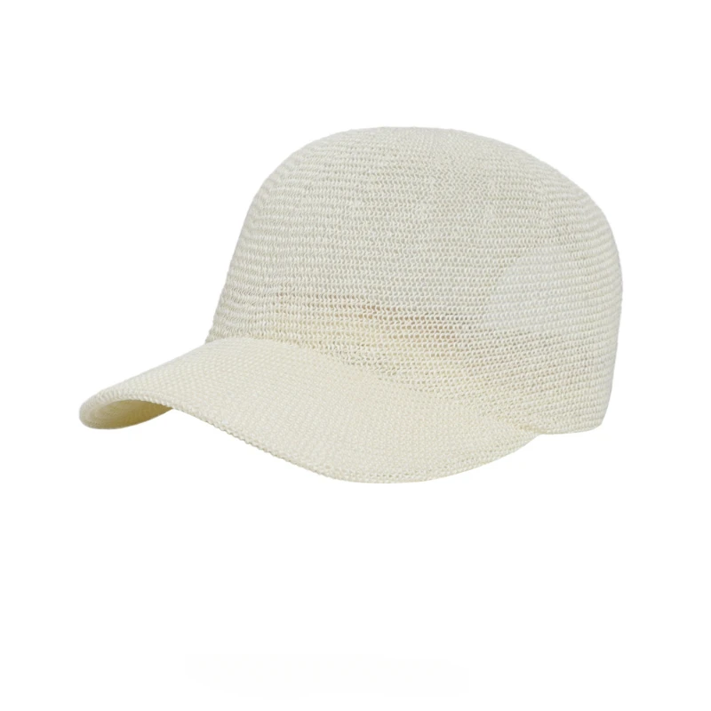 Cappello di paglia traspirante per le donne, cappello a becco d'anatra con protezione solare estiva, berretto da baseball sottile, casual e alla moda