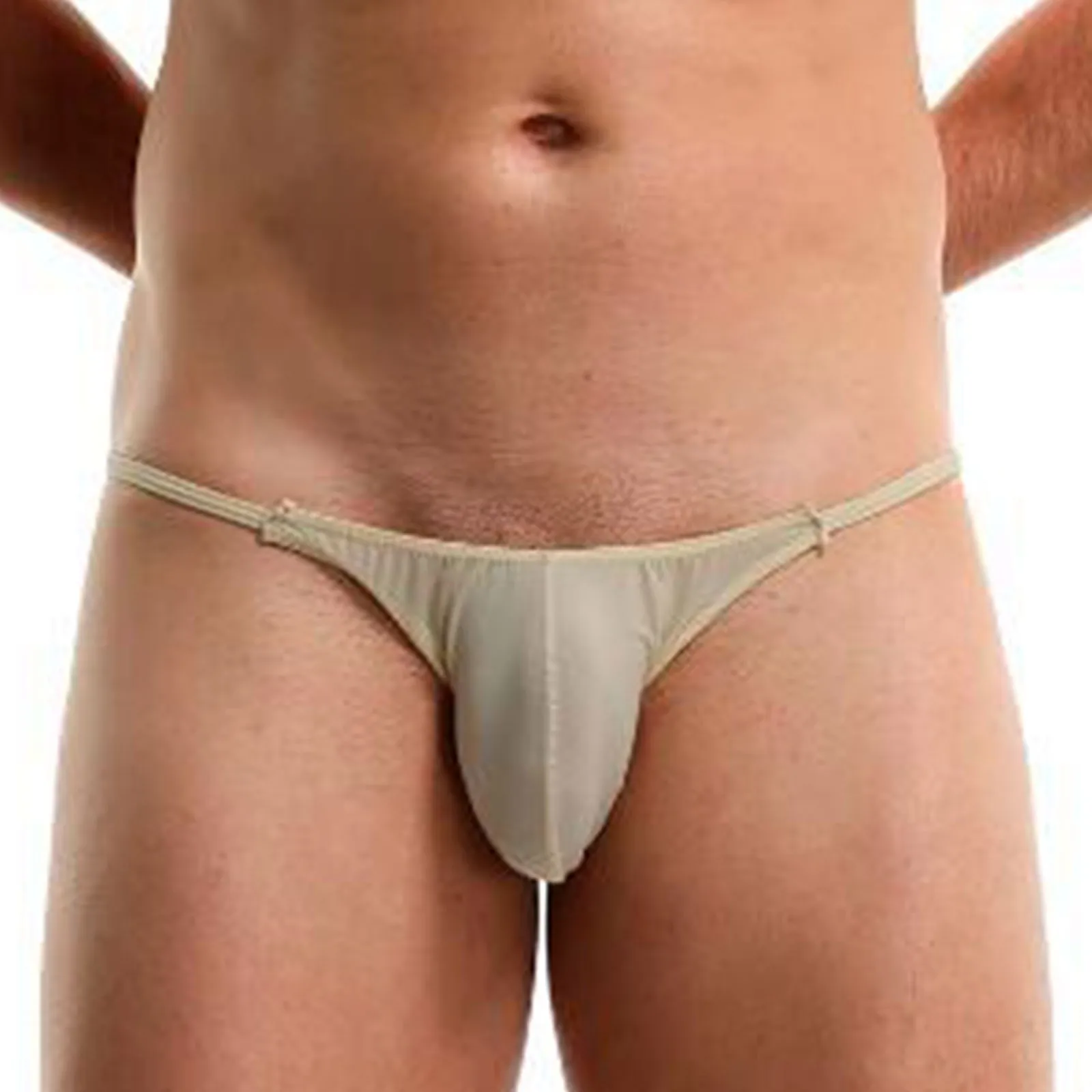 قمصان رجالي ملابس داخلية مثيرة منخفضة الخصر من الحرير الجليدي حلقة رفع الغرض ثونغ للرجال حزام جوك متوسط