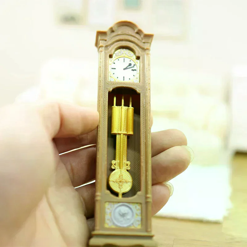 1/12 ドールハウスレトロスタンディングクロックグランドファーザークロックモデルドールハウスリビングルーム家具装飾ドールハウスシーンオーナメント