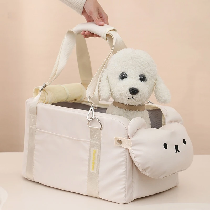 Transportín portátil transpirable para perros y gatos, viaje en coche - imagen 5
