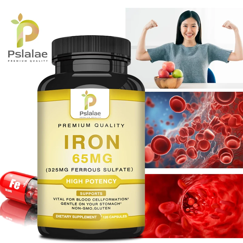 Iron Capsules 65 Mg - Promotes Red Blood Cell Production, Increase Energy, Supports Overall Health, Metabolism, Boosts Immunity