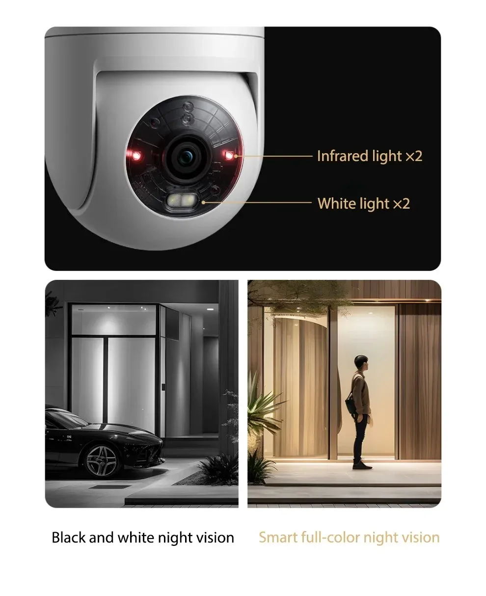 NEW Xiaomi Outdoor Camera 4C 5 Megapixel Full-color Night Vision IP66 Waterproof Bidirectional Gimbal Wifi 6 Humanoid Tracking view 5