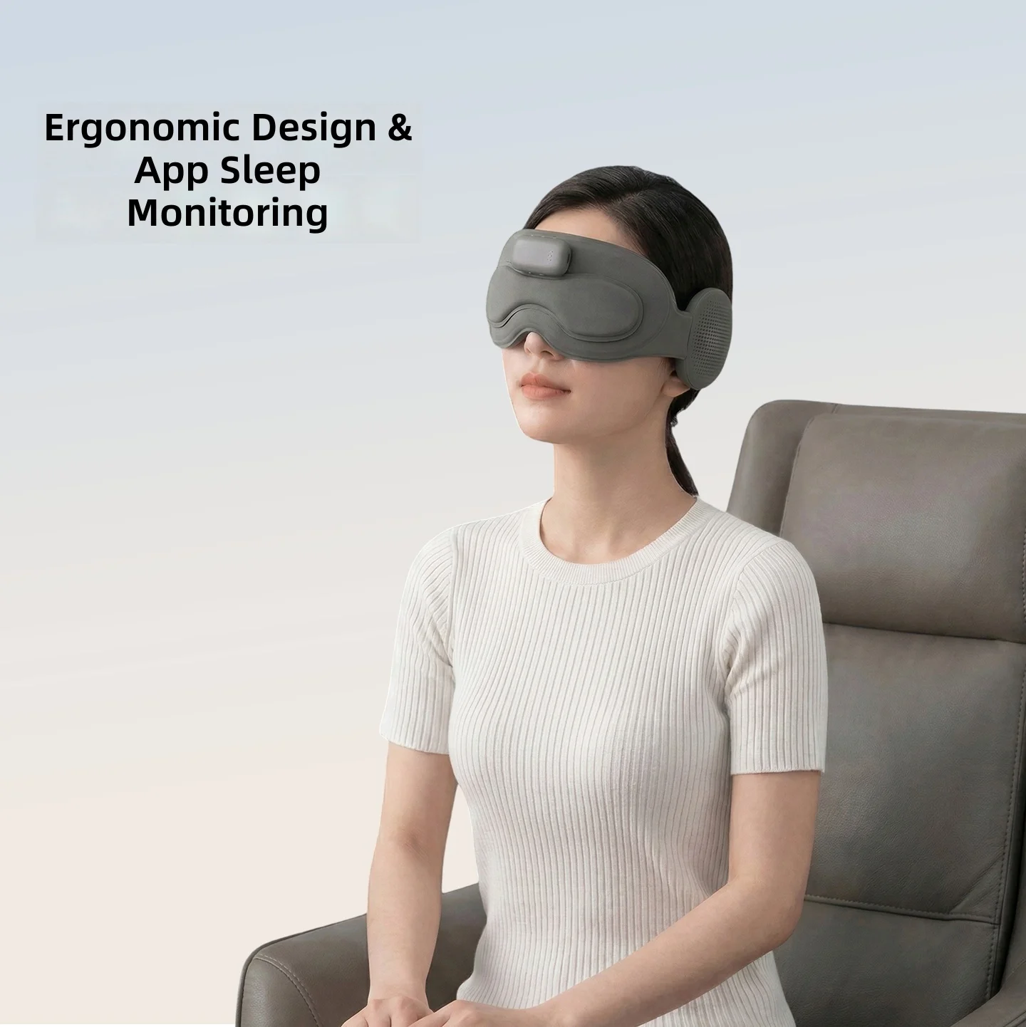 AI Smart Sleep Mask with White Noise,Sleep Monitoring & Bluetooth Music,Velvet-Lined LightBlocking Eye Cover for Insomnia Relief view 2