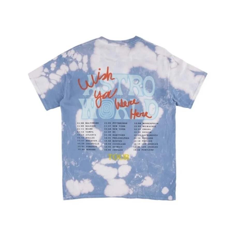 

ASTROWORLD Astronaut Bla Tie Dye ort Sve T-irt Cotton round Ne Summer Faion Loose Fit Printed T-irt for Youth