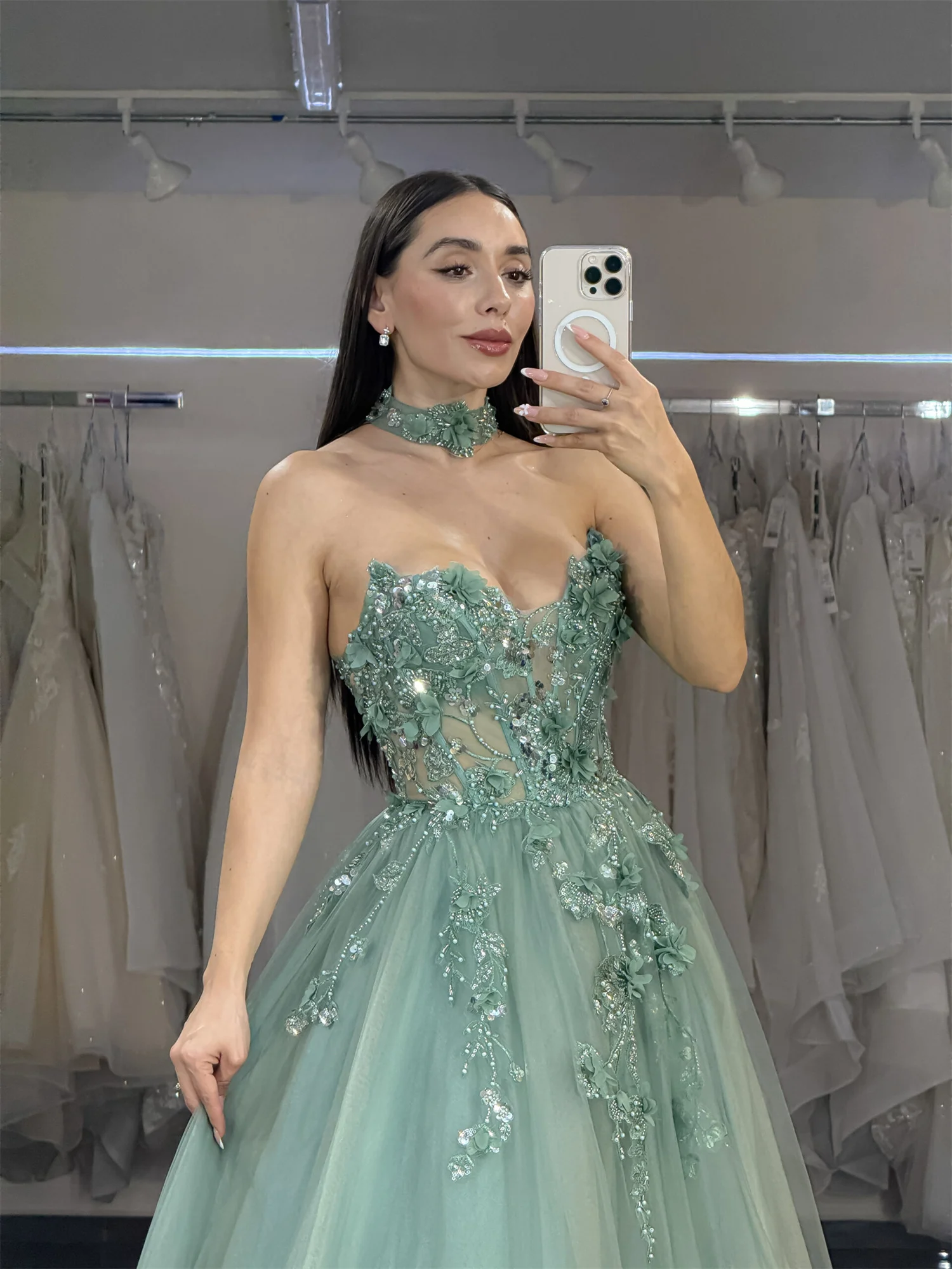 فستان زفاف Aileen فساتين حفلات أنيقة 2025 على شكل حرف a رداء De Soirée فستان سهرة نسائي فساتين سهرة أخضر بلاسيلي فيهني