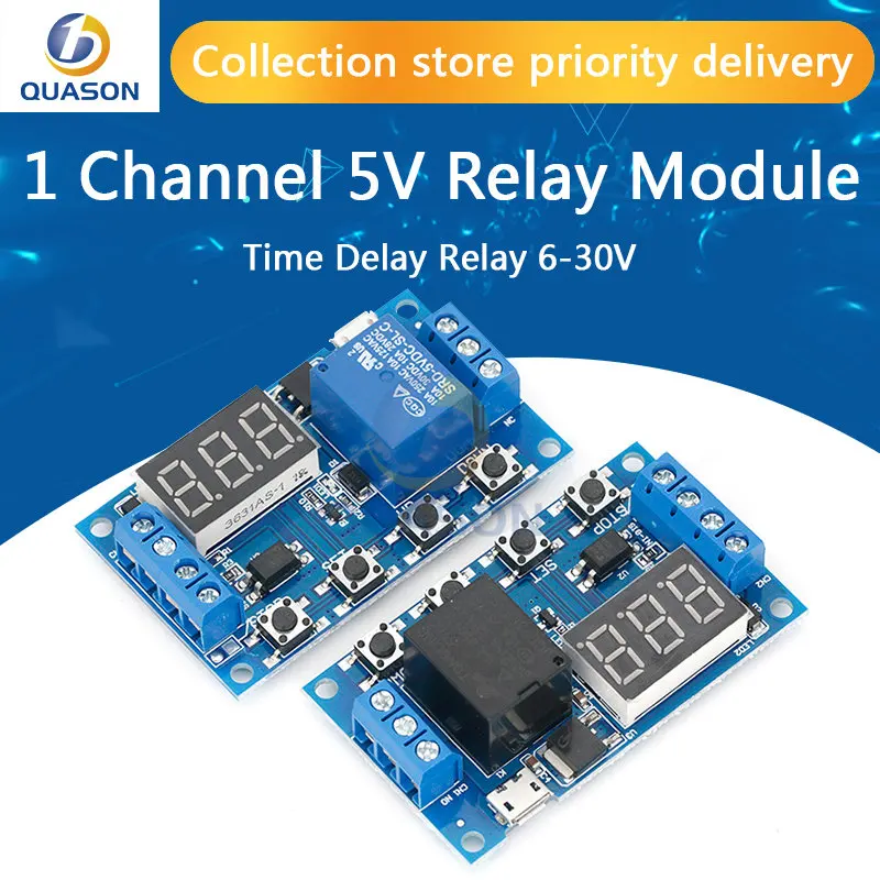 6-30V Relay Module Switch Trigger Time Delay Circuit Timer Cycle Adjustable 828 Promotion