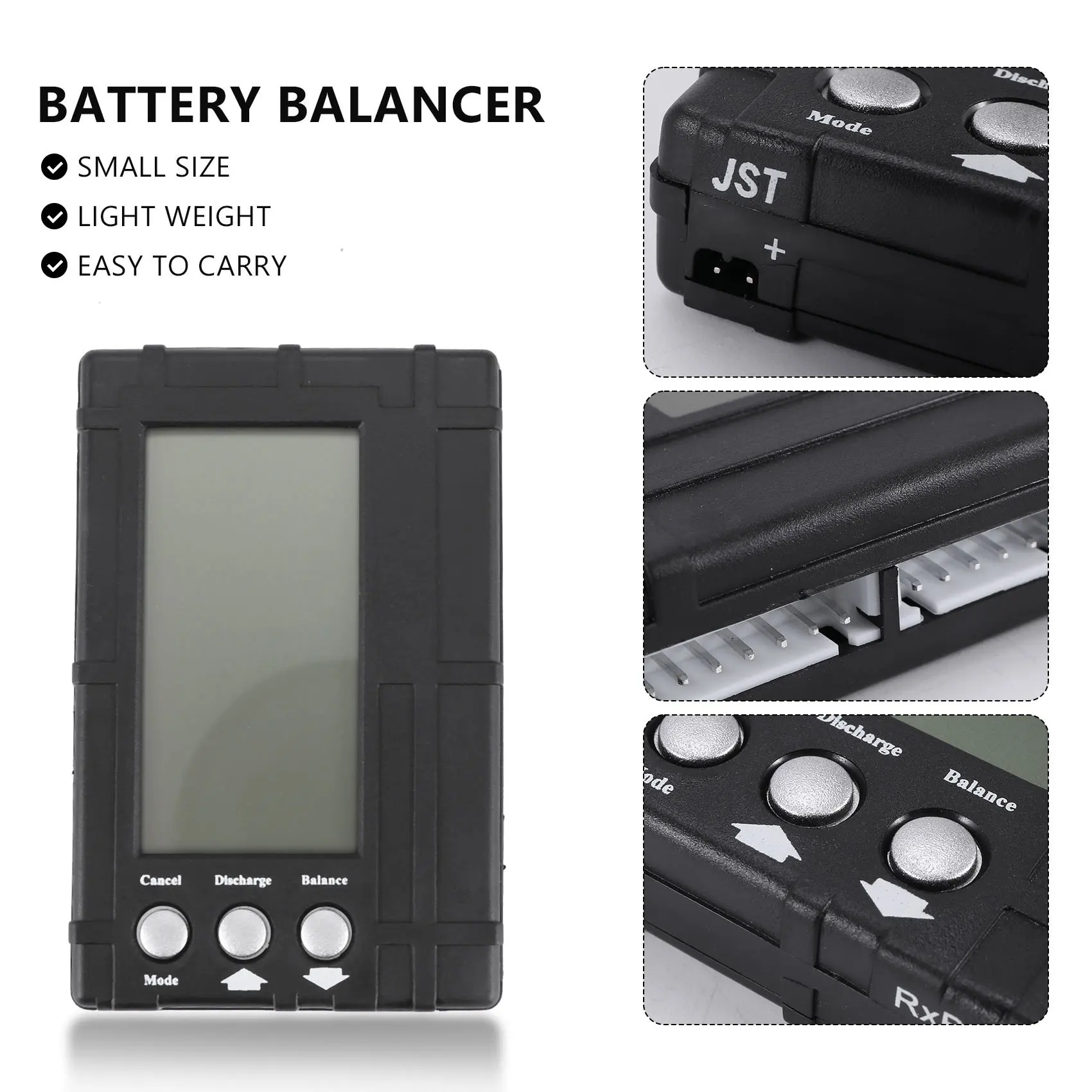 RC Battery Descarregador Balancer Meter, Tester para 2-6S Lipo, Li-Fe Battery Voltage Meter, 3 em 1