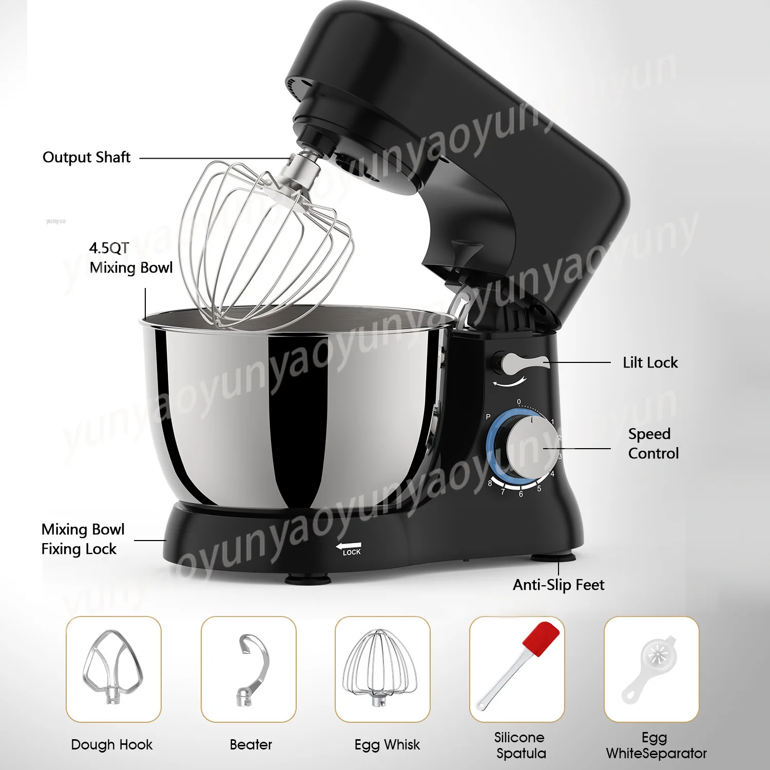 4.5L Household Stand Mixer 220V/110V Multifunctional Dough Kneading Egg Beating Mixer