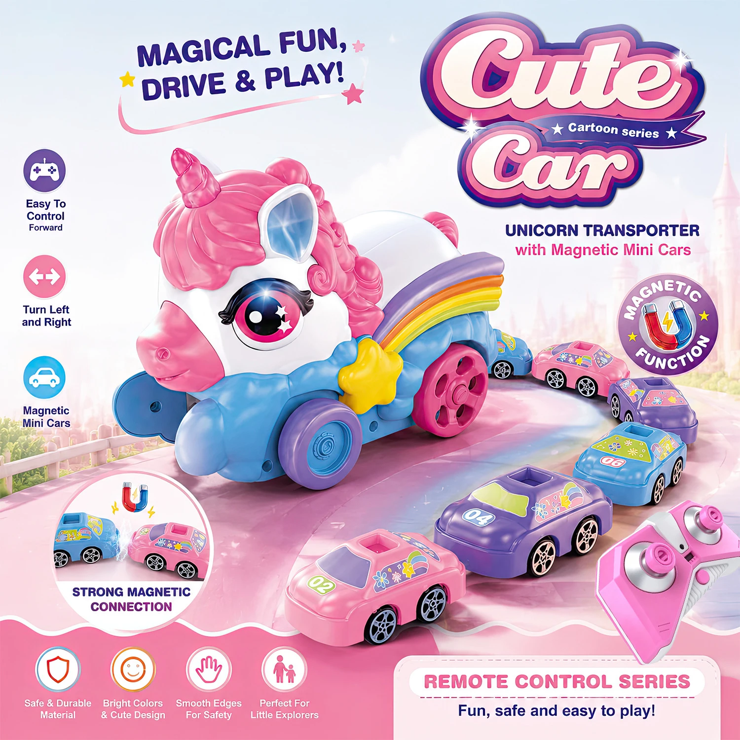 Unicorn Swallowing Magnetic Greedy Eating Bean Electric Toys Interactive Game Dual Player Eating Educational Toy Xmas Gifts