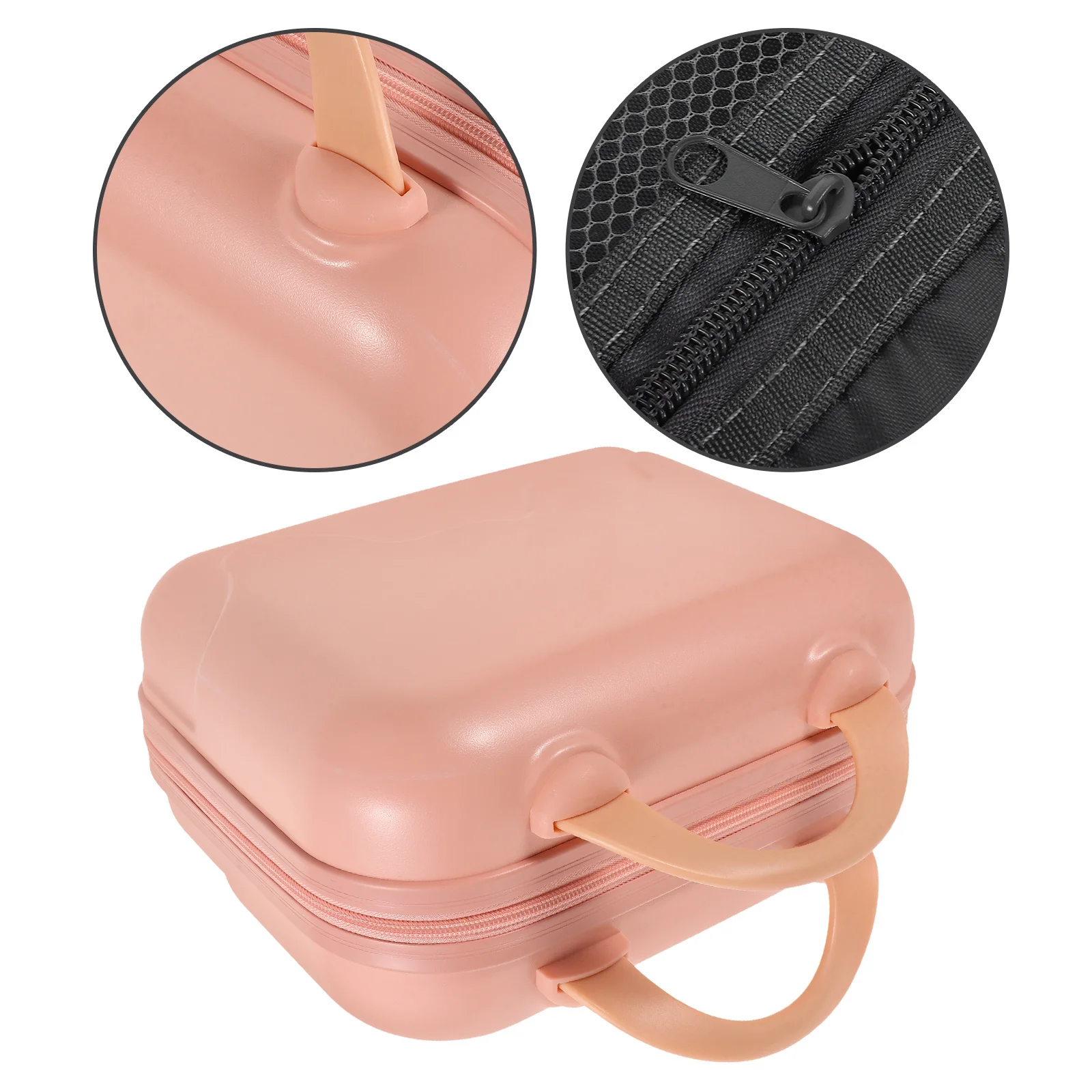 

Pink Travel Organizer Hard Shell Case Large Capacity Makeup Bag Portable Beauty Storage For Vacation Business Trip