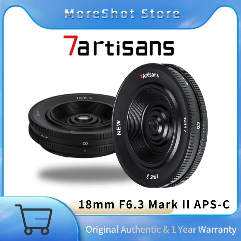 

7artisans 18mm F6.3 f/6.3 Mark II APS-C lens Ultra-Thin Prime Lens for Sony E Fuji FX Nikon Z Panasonic M43 Olympus M43
