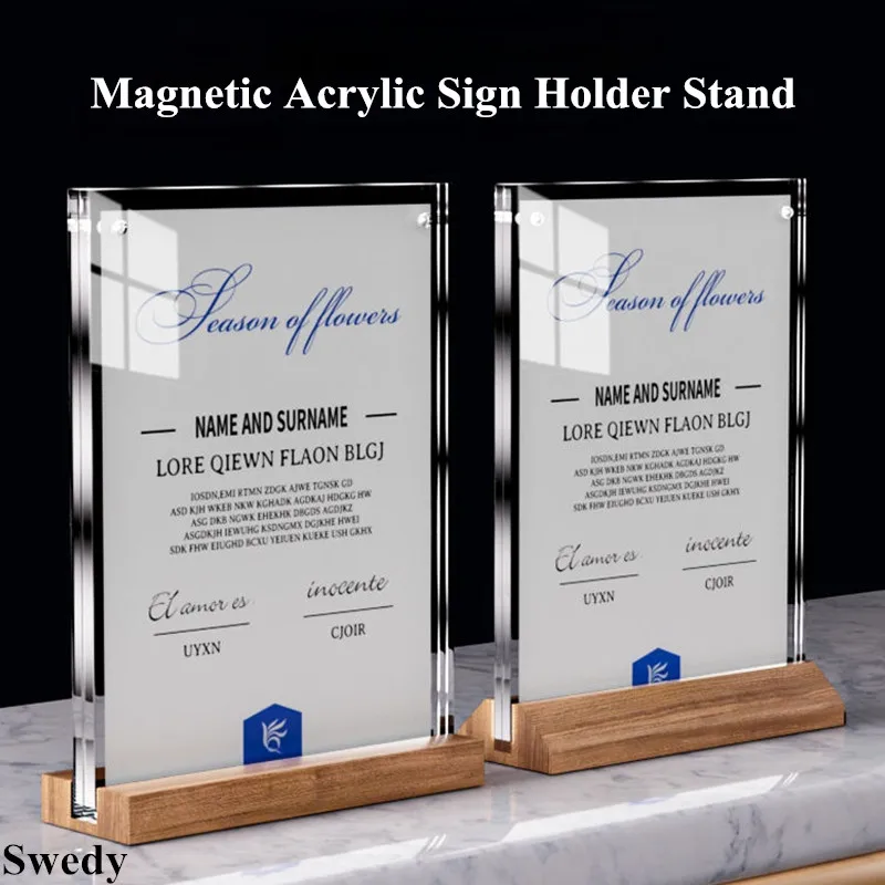 

A5 148x210mm Restaurants Table Menu Paper Magnetic Acrylic Sign Holder Display Stands Picture Photo Poster Frame Price Board