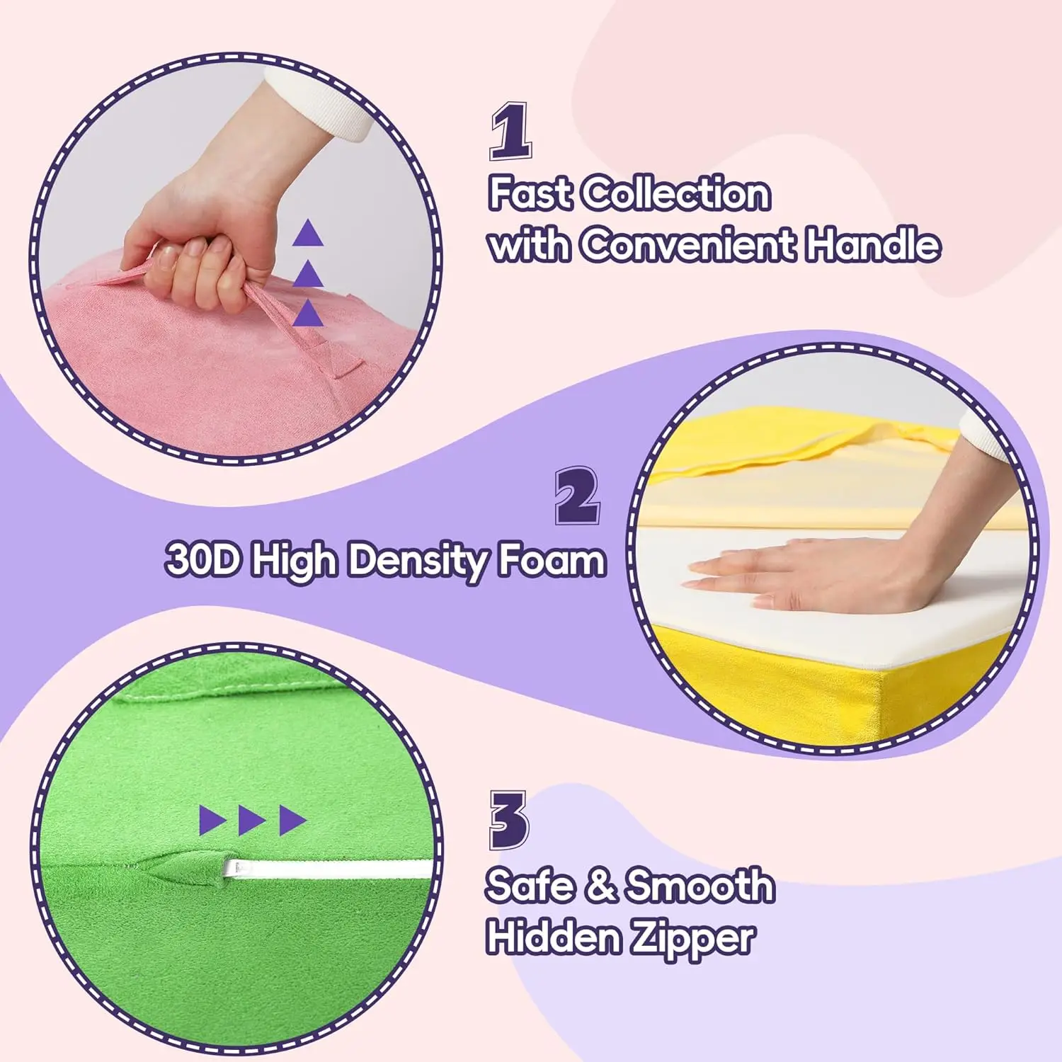 幼児用フォームクライミングブロック6個、ハイハイと滑り用の超高密度フォーム付きベビークライミングジム、屋内ソフト