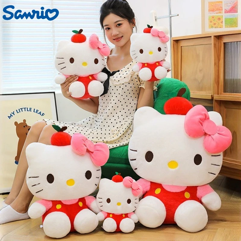 

40/50/65CM Big Size Sanrio Plushies Apple Hello Kitty Peluche Cartoon Anime Kawaii Comfortable Soft Doll Cushion Children Gift