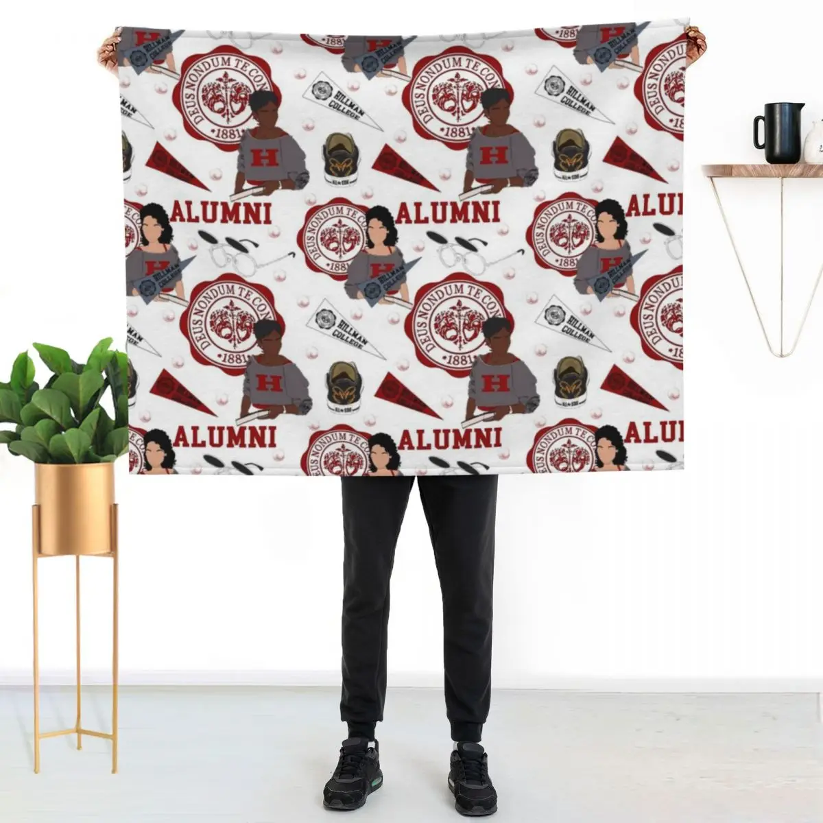 

Hillman College Alumni Throw Blanket Men's Soft Warm Throw Blanket for Couch