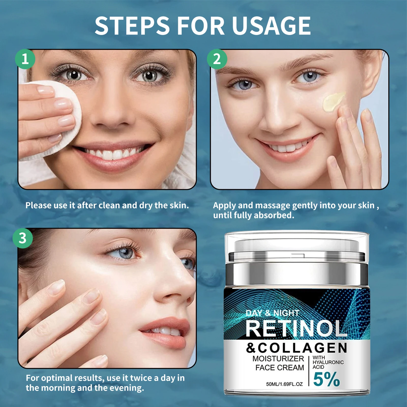50g Retinol Face Cream Anti Age Firming Smoothing Rejuvenating Moisturizing Face Cream Retinol essence Collagen Hyaluronic cream - view 6