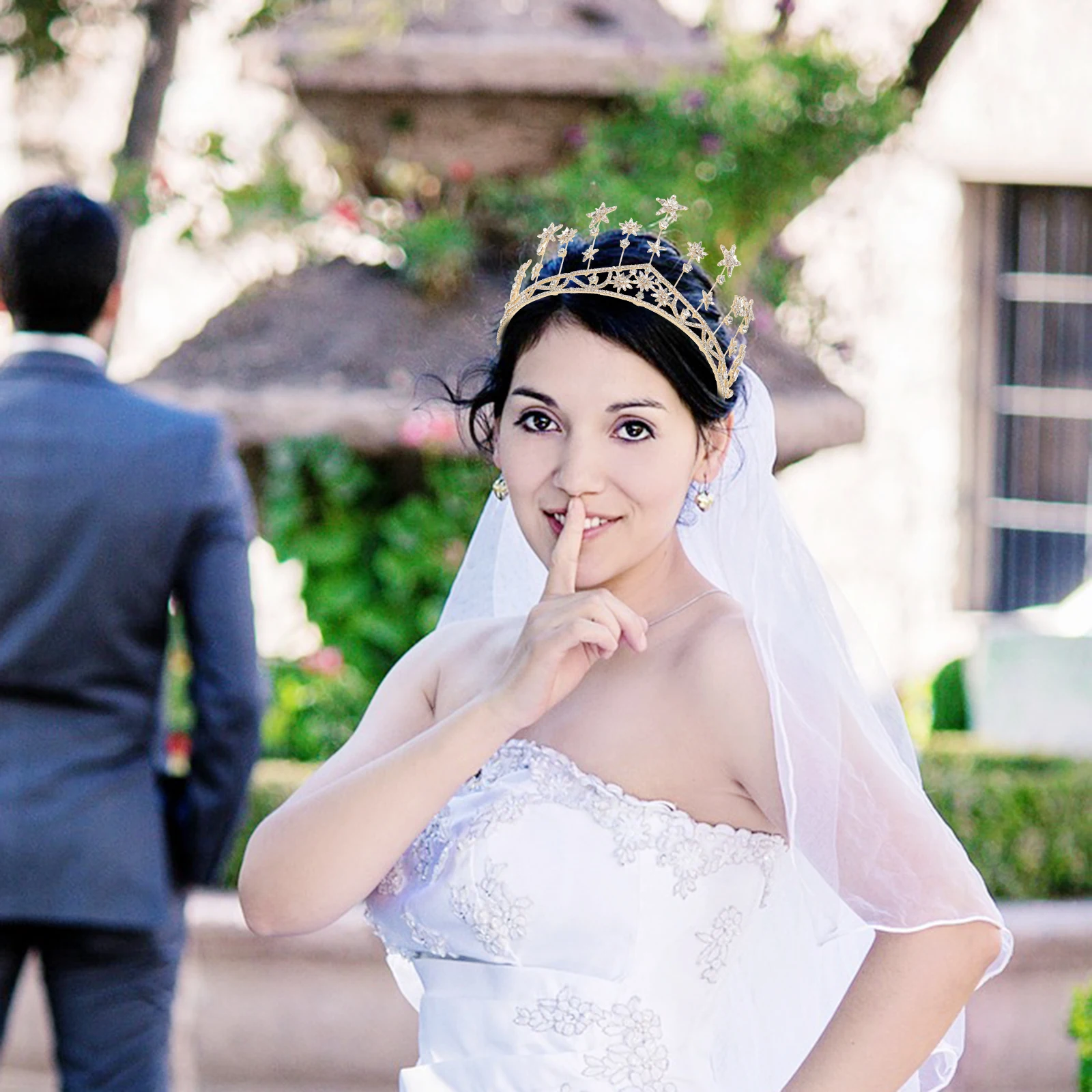 

Crystal Crown Headpiece For Women Bridal Wedding Party Hair Accessory Sparkling Bride Decor Handmade Headdress