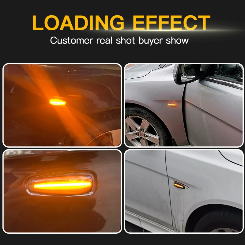 LED Side Fender Dynamic Turn Signal Light Marker Lamp For Mitsubishi Lancer Evolution Evo X Outlander Sport RVR ASX Mirage 2014+