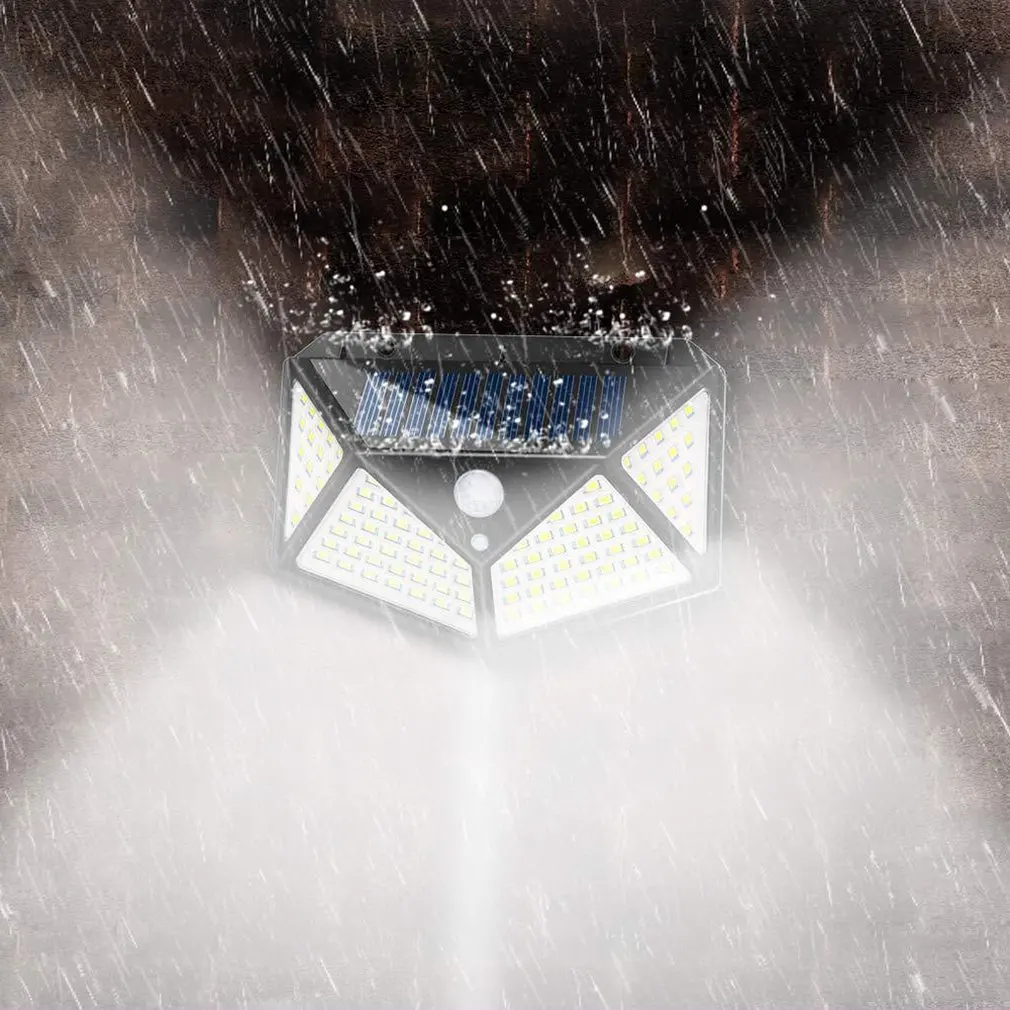 100 LED Solar Light Outdoor Waterproof Solar Powered Spotlight Intelligent PIR Motion Sensor Control LED Garden Light Solar Lamp