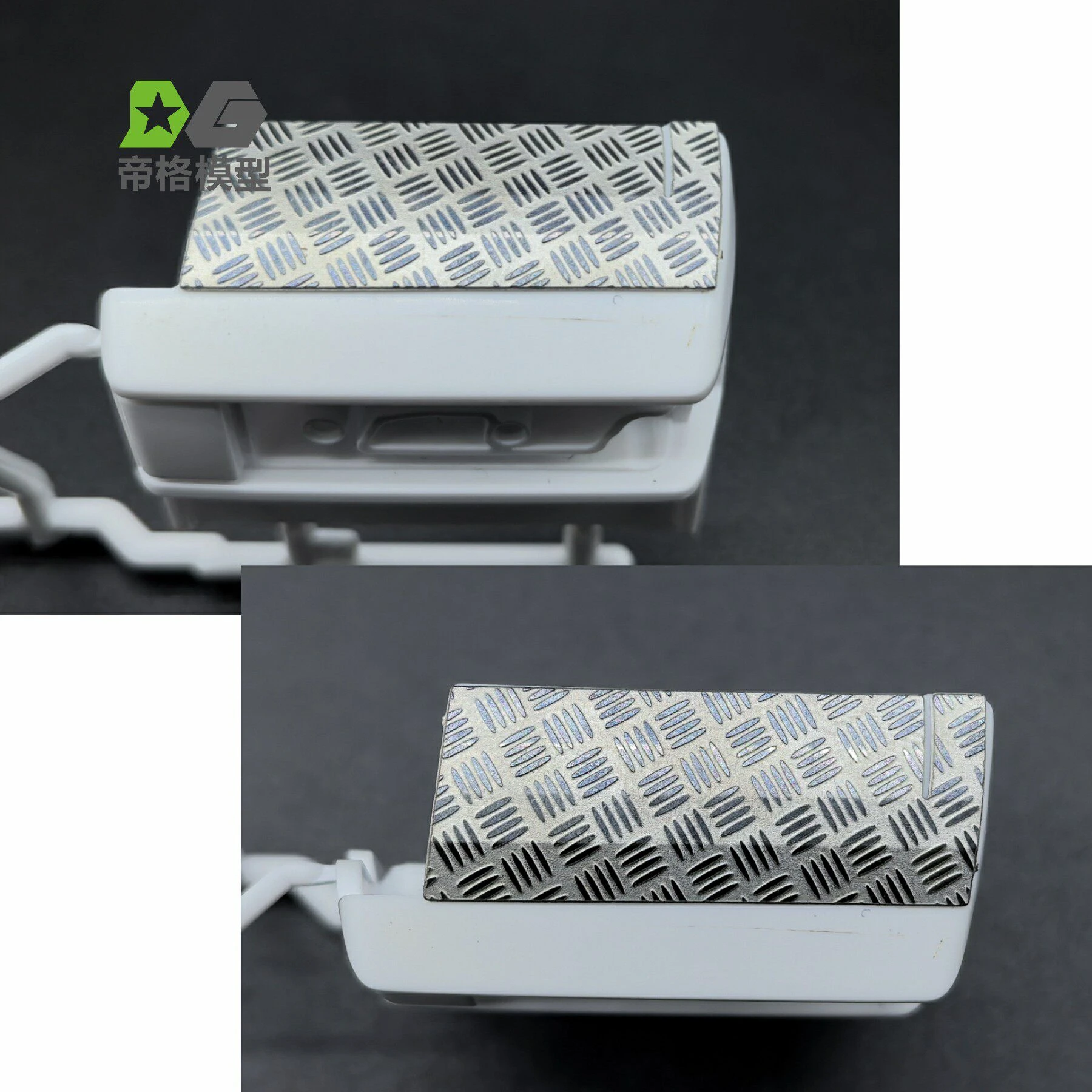 Edelstahl-Rücklicht-Anti-Rutsch-Platte für 1/14 DIY TAMIYA Ferngesteuerter Traktor-LKW 770S 56379 Modell-Dekorationsteil – Detail 2