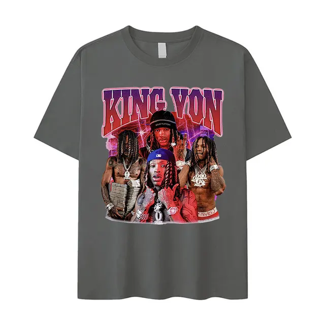 KingVon ヴィンテージTシャツ Rapper K-King Von Vintage Graphic T-Shirt Men's Hip Hop High