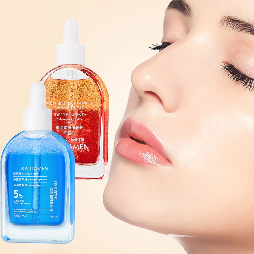 

Blue Copper Peptide Essence Oil Anti Wrinkles Brighten Muscle Penetration Beauty Moisturizing Face Serum Korea Skin Care Product