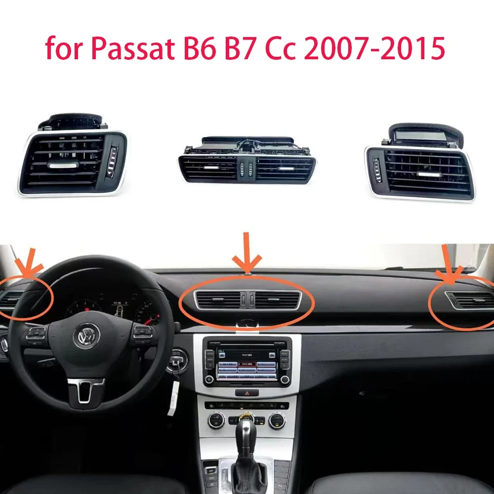 for Passat B6 B7 Cc 2007-2015 Instrument Air Outlet Center Console Air Conditioner Outlet Cold Air Heating Outlet