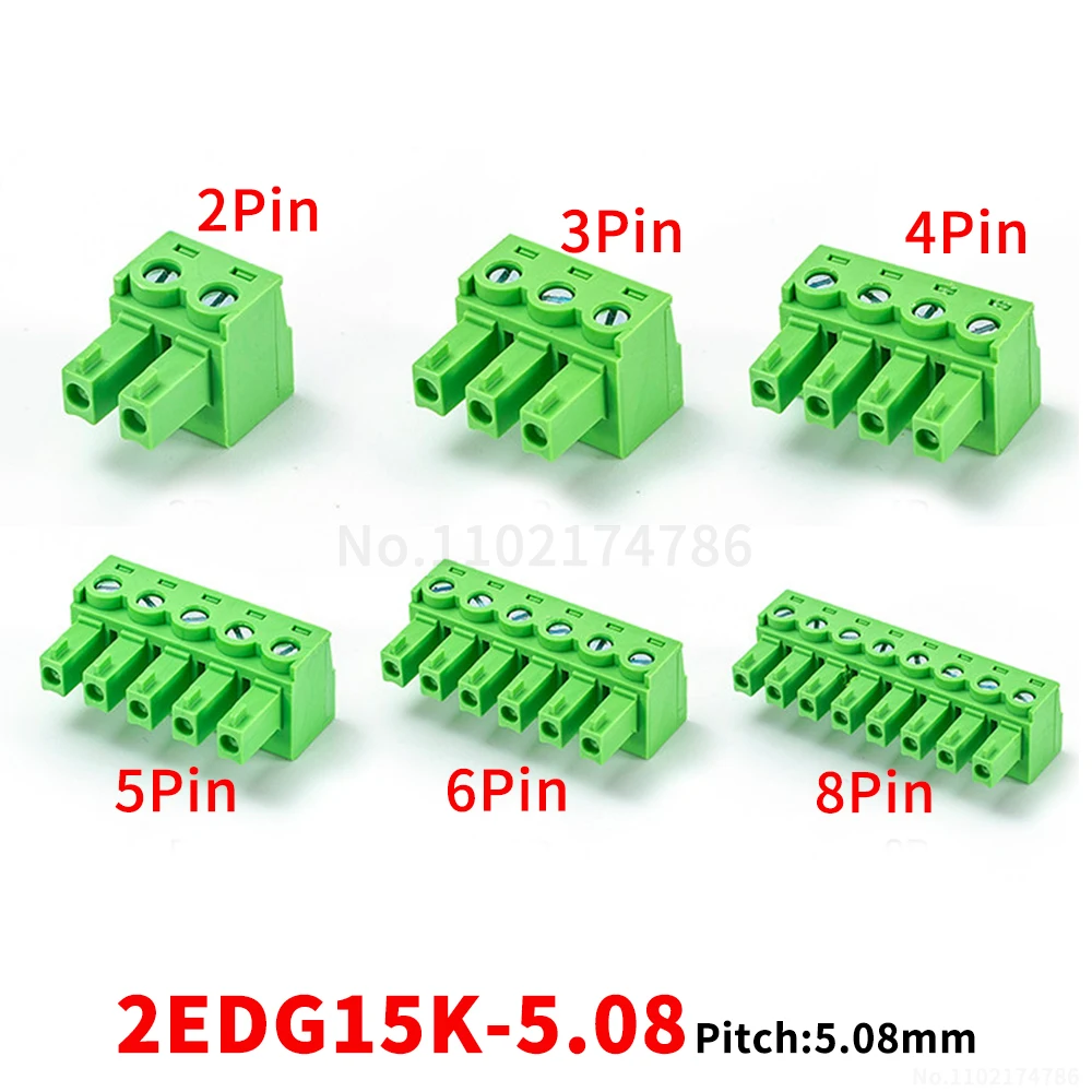 (1 pcs) 2EDG15K - 5.08mm pluggable PCB terminal block JM15EDGK/MC1.5-ST Phoenix terminals 2~20P 15EDG15K 5.08