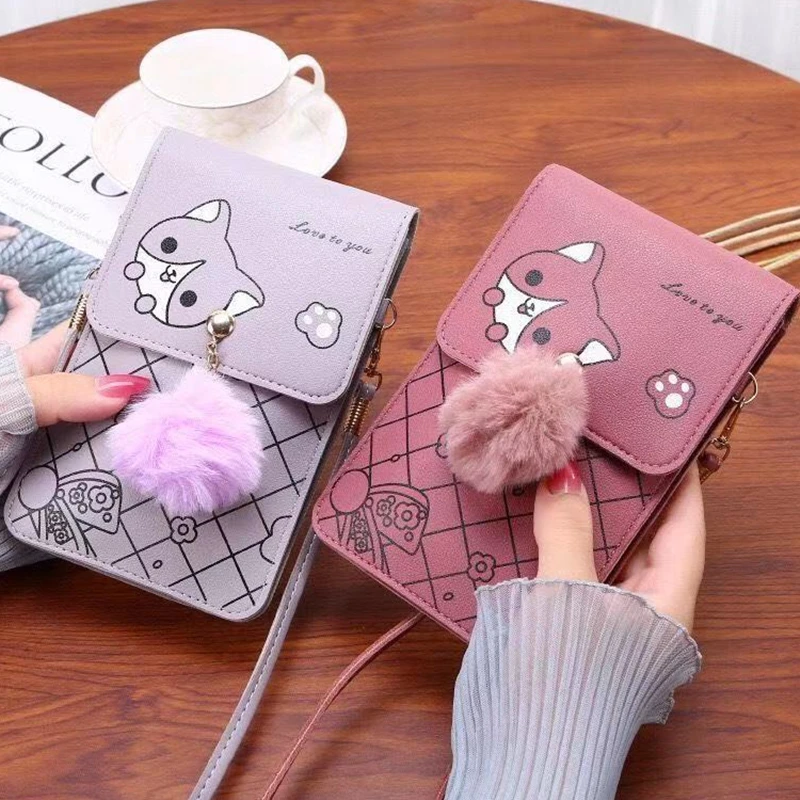 Women Multi-functional Touchable Cell Phone Pocket Card Purse Crossbody Shoulder Bags Daily Pouch Handbags Hasp Wallets For Girl