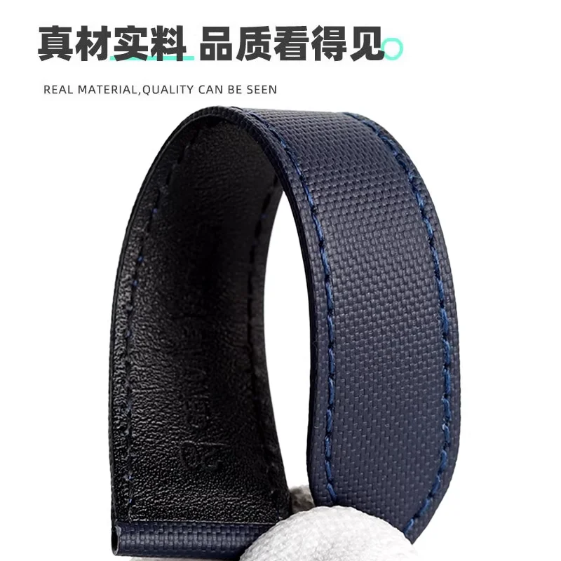 16 مللي متر 18 مللي متر 20 مللي متر حزام ساعة من النايلون ل كارتييه تانك الرجال سانتوس المرأة سوار قماش جلد البقر سوار للطي مشبك #4