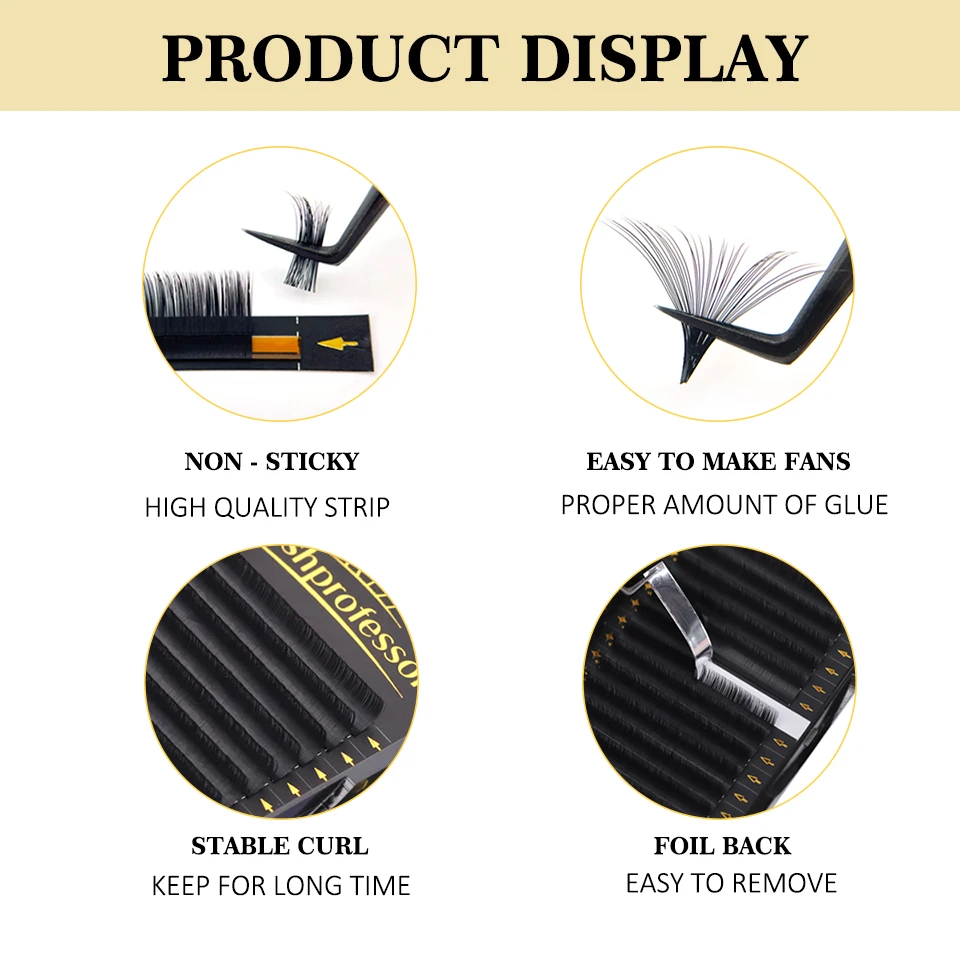 Lashprofessor pestañas postizas extensión de pestañas individuales 6-20mm mate profesional maquillaje suave y Natural pestañas Premium