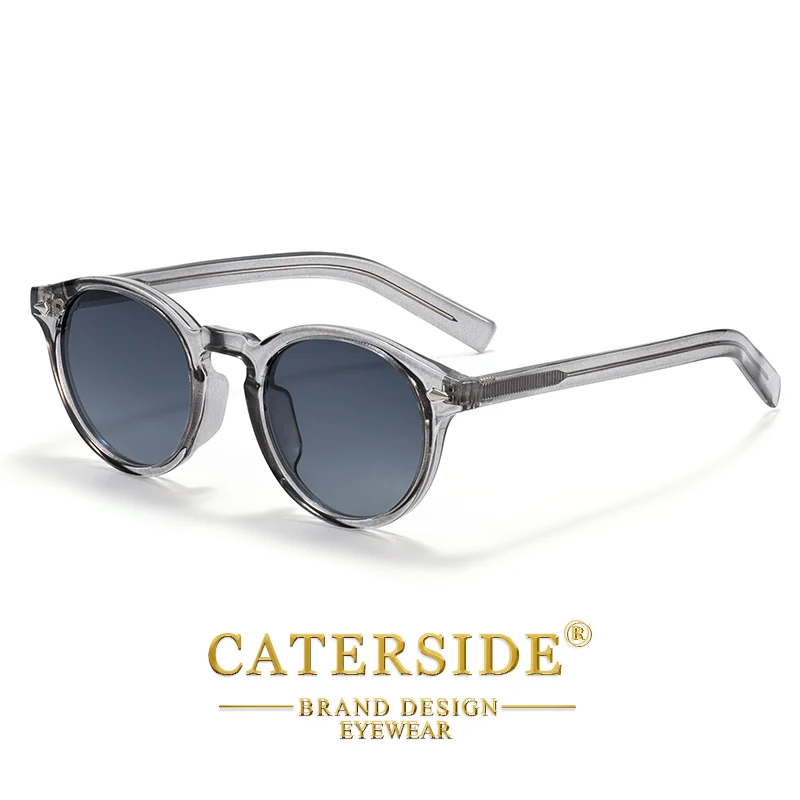 CATERSIDE Modische polarisierte Sonnenbrille für Herren, runder Tr-90-Rahmen, TAC-Linse, Sonnenbrille für Damen, für Reisen, Outdoor, Party – Detail 7