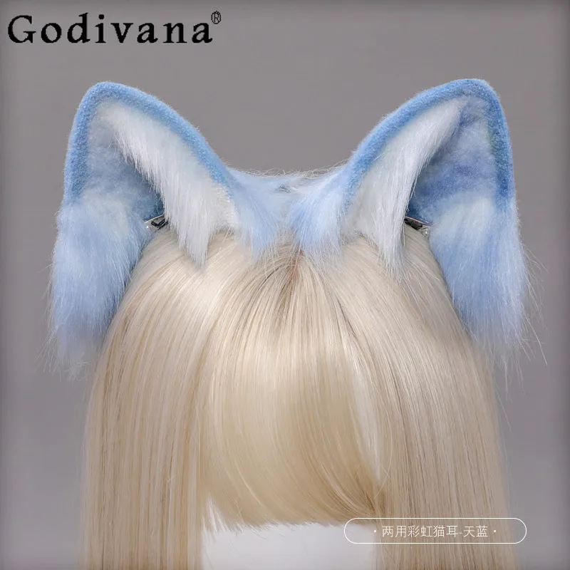 

Japanese Sweet Y2k Lolita Plush Animal Ears Headband New Holiday Fashion All-Match Cute Cos Headwear Kawaii Hair Band Women