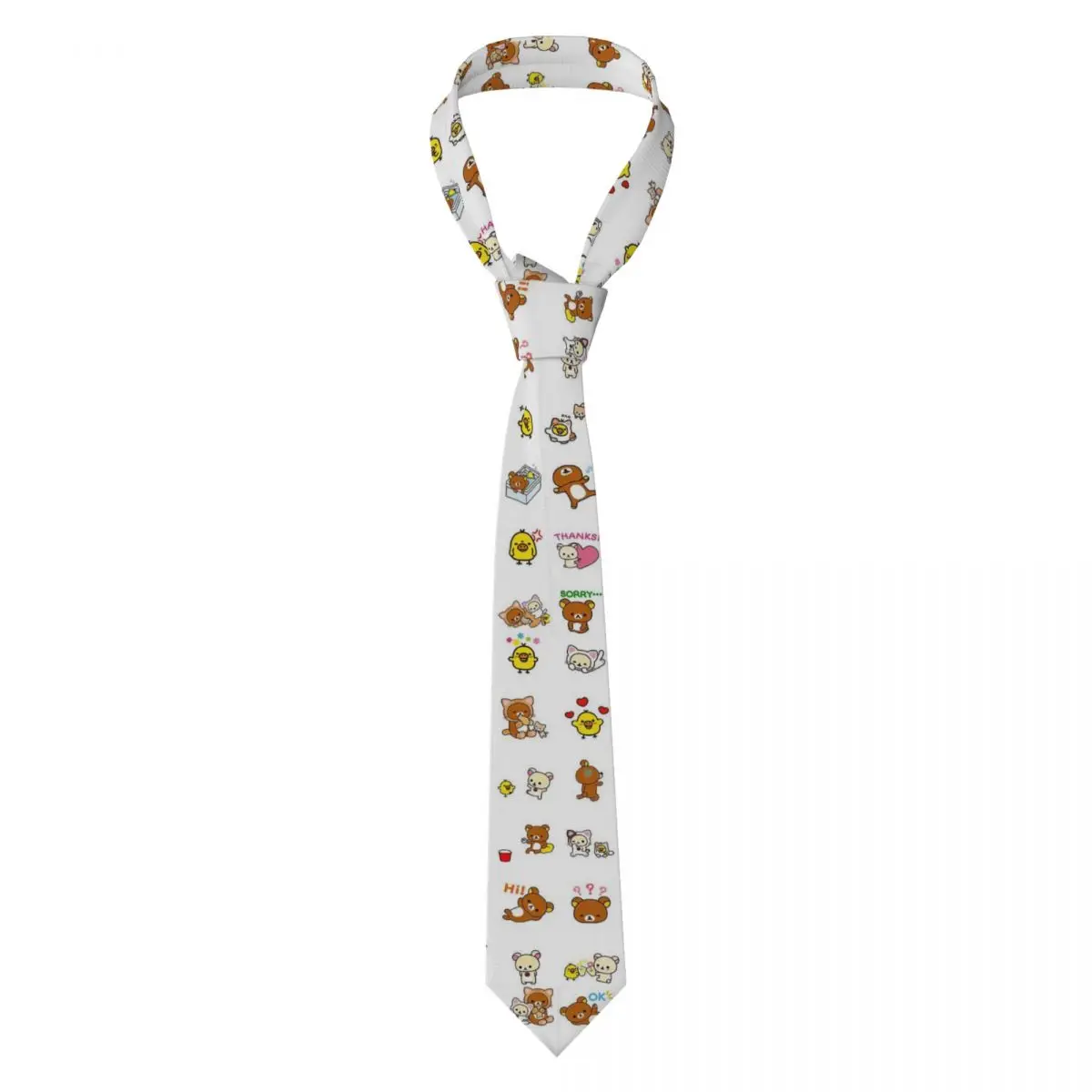

Галстуки с узором Rilakkuma, унисекс, шелковый полиэстер, 8 см, узкие галстуки для мужчин, повседневная одежда, Gravatas Party