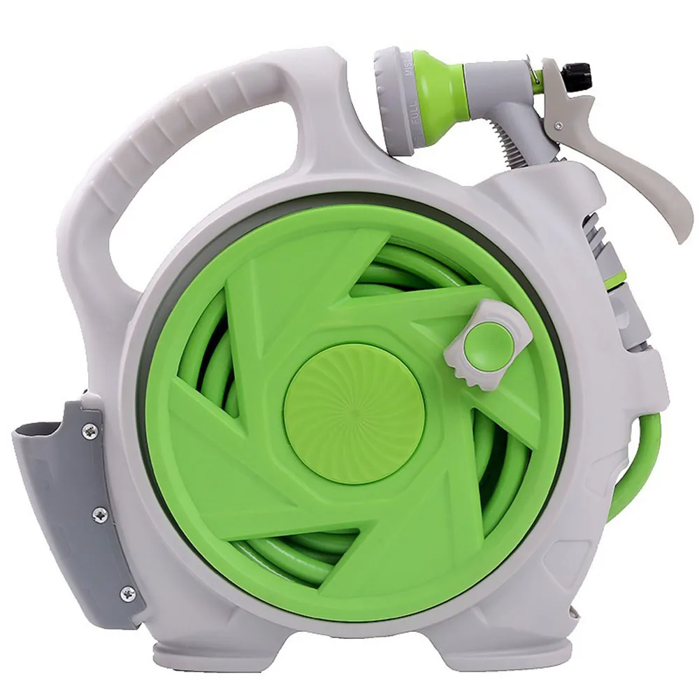 Portable Mini Hose Cart Water Pipe Reel Storage Rack Handheld Garden Hose Winder Balcony Home Car Wash Watering Cleaning Tool
