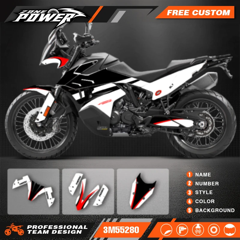 Powerzone vecMoto Vinyle Autocollant Déco Analyste pour KTM 790 Adventure ADV ADV-R 2019 2020 2021 2022 Personnalisé 07