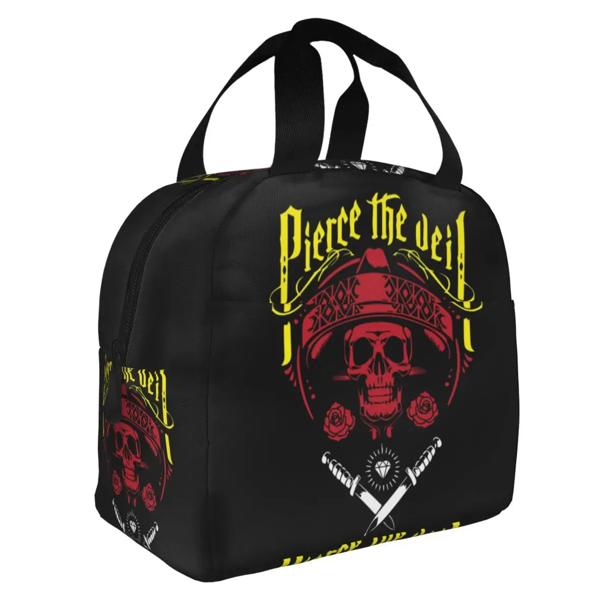 Custom Rock Music Band Pierce Veil Resuable Lunch Boxes Women Waterproof Thermal Cooler Food Insulated Lunch Bag Kids Children