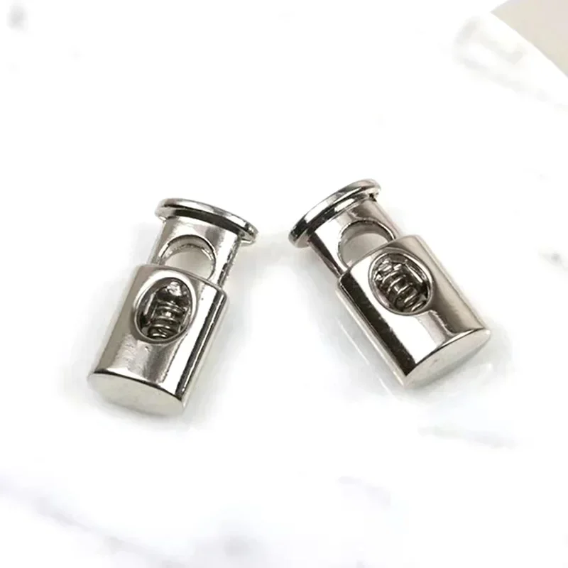 10Pcs/set Metal Cord Lock Clamp Spring Buckle Stopper Cord Ends Toggle Clip Shoelace Tightening Buckle Drawstring Accessories