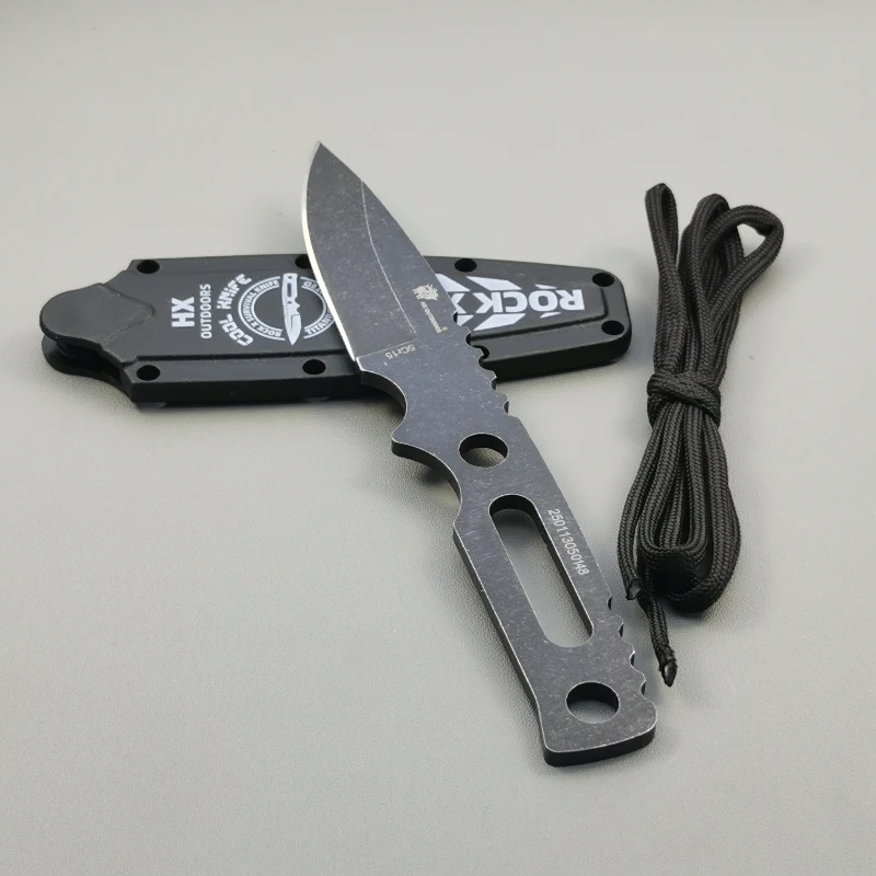 

Portable Fixed Blade Knife with Knife Case and Tie Rope All Steel Material Camping Travel Outdoor Tool Holiday Gift