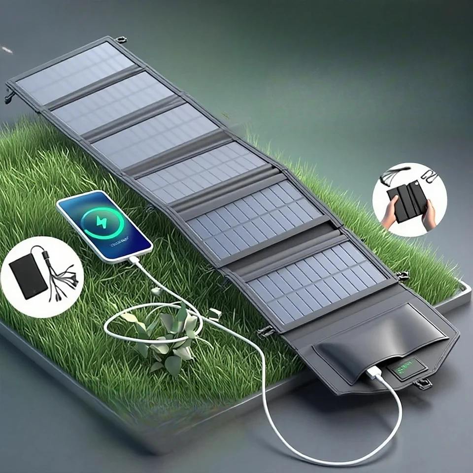 

20w foldable solar panel, 5v USB battery charging pad, outdoor waterproof solar panel folding bag