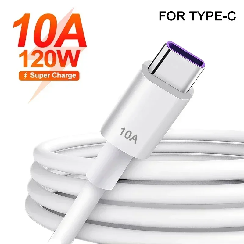 Cable USB tipo C de carga rápida, Cable de datos, 120W, 10A, para Xiaomi, Samsung, Huawei, Honor